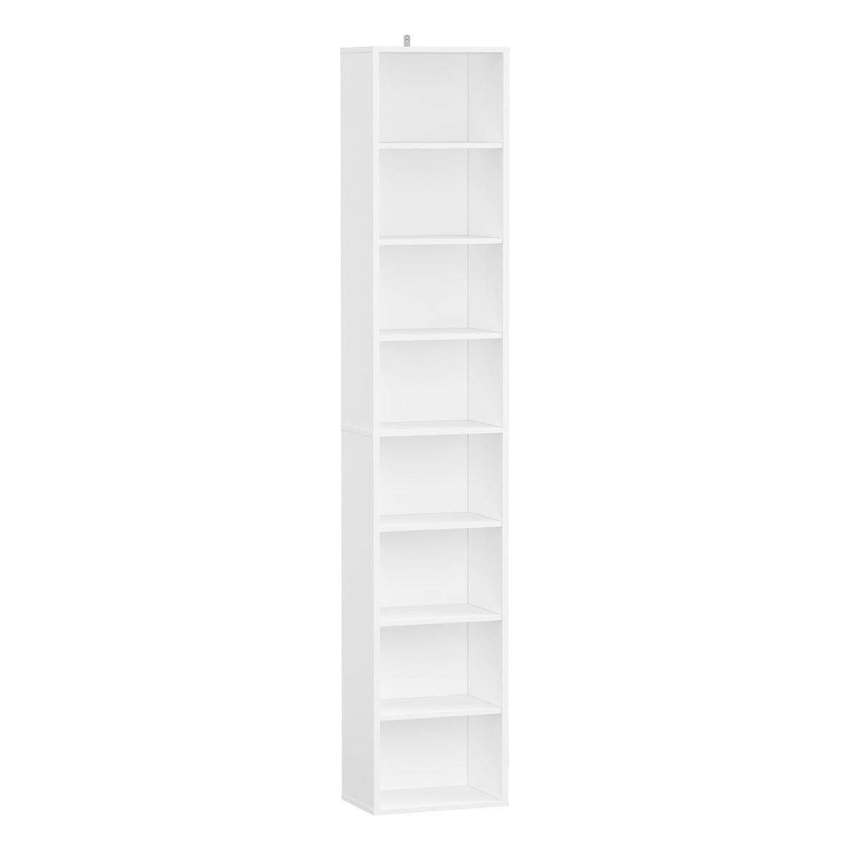 Panana 8 Tier Storage Shelf Bookcase, Slim Organizer Shelves Cabinet Tall Narrow Media Tower Rack Display Bookshelf for Home Office (Black)