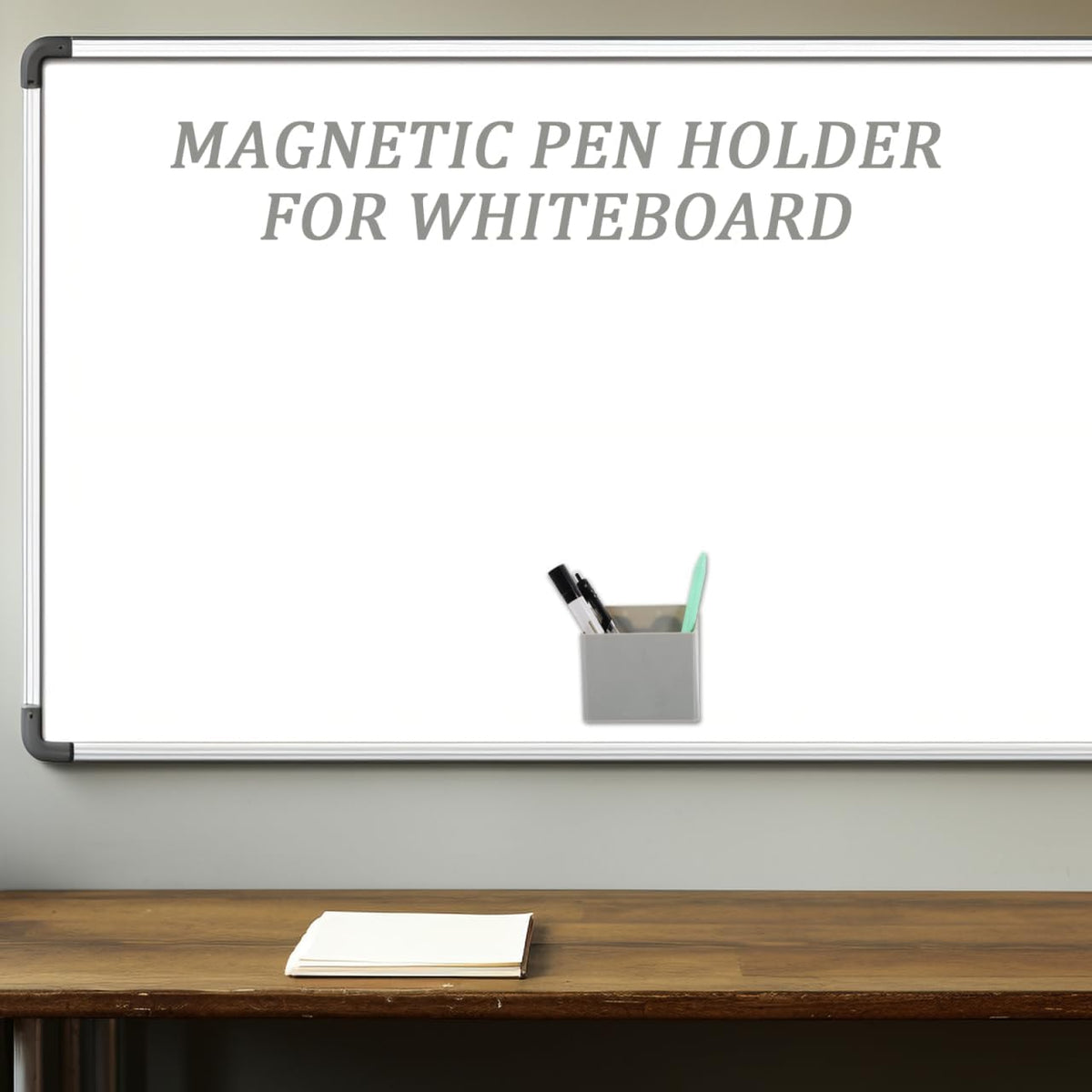 Suction Cup Pen Holder Whiteboard Pen Dry Erase Organizer Abs Light Grey 2 Pack