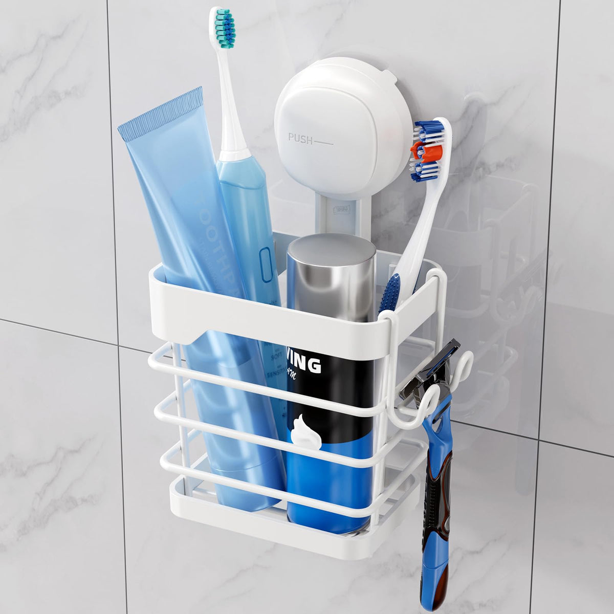 TAILI Patented Suction Cup Toothbrush Holders for Bathrooms, Black