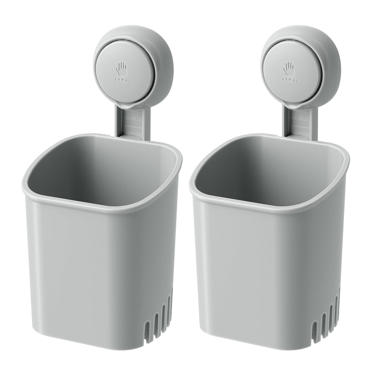 LEVERLOC Powerful Suction Cup Toothbrush Holders for Bathroom 2Pack, White