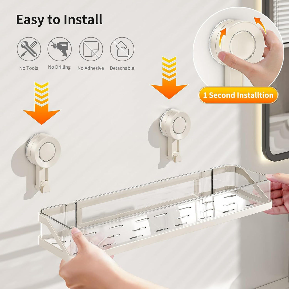Shower Caddy Suction Cup,Bathroom storage rack