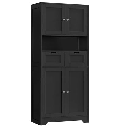Iwell 66.9" Tall Bathroom Storage Cabinet with 2 Doors & 1 Drawer