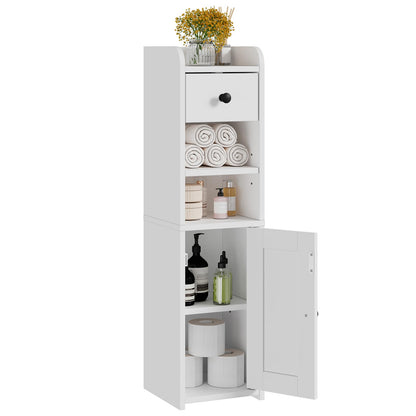 Lomojo Small Bathroom Storage Cabinet with Drawer,7.75L*7.75D*29.6H(Black)