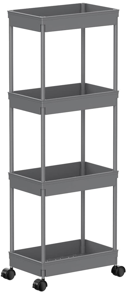 Sooyee 4 Tier Slim Storage Cart, Black