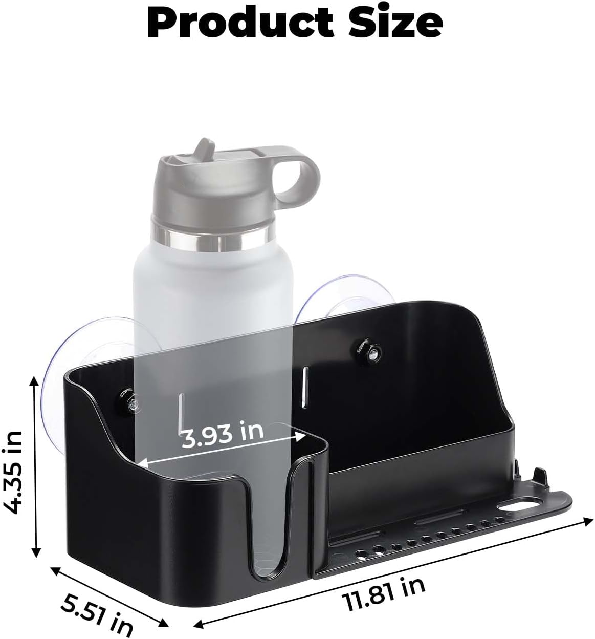 KEMIMOTO Boat Cup Holder, Caddy Organizer Installed With Screws/Suction Cups on Any Flat Surface, Storage Organizer, Cockpit Storage Box Marine Cup Holder for Bass Kayak Jon Pontoon Boat Accessories