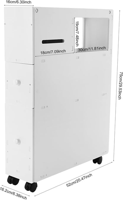 110Lbs Slim Bathroom Storage Cabinet, Modern Floor Storage Cabinet for Home