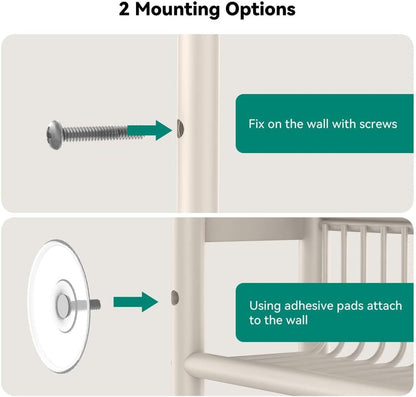 Behind The Door Storage Shelf, Narrow 5-Tier, White