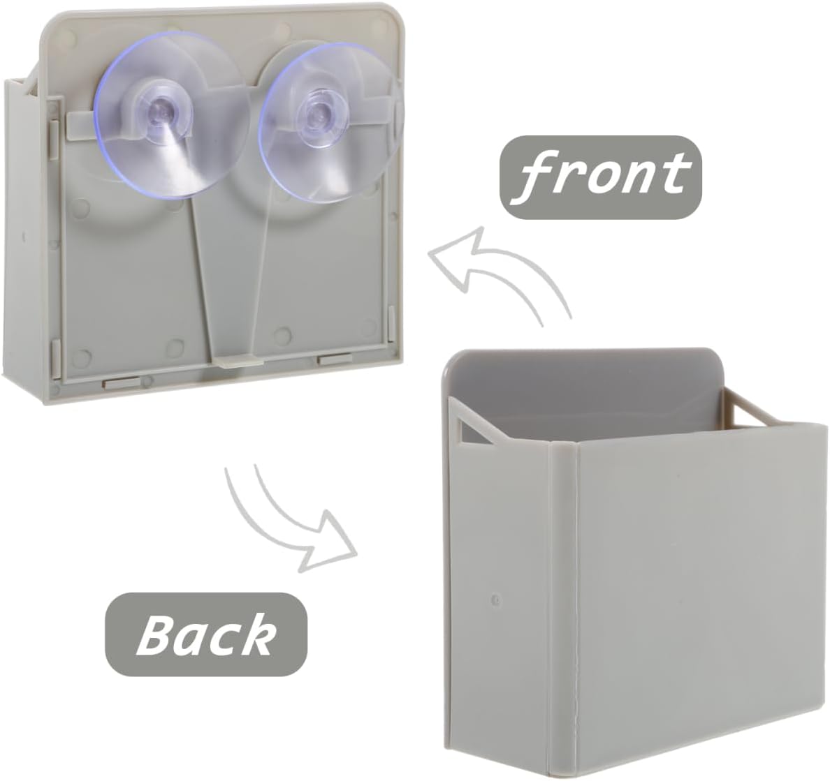 Suction Cup Pen Holder Whiteboard Pen Dry Erase Organizer Abs Light Grey 2 Pack