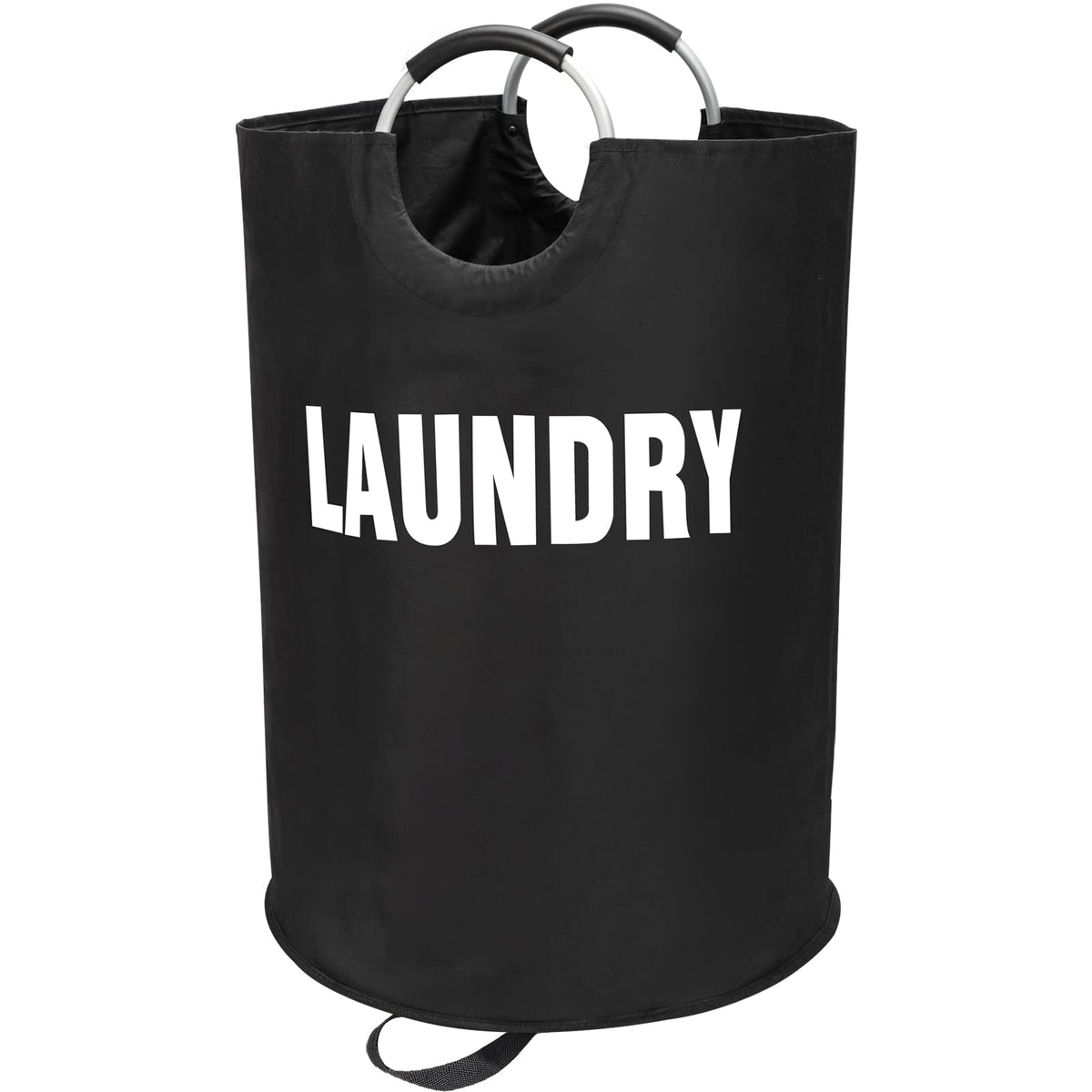 Maxsilan 90L Large Laundry Basket Bag, Collapsible Tall Hamper, Black