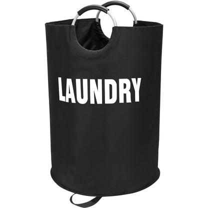 Maxsilan 90L Large Laundry Basket Bag, Collapsible Tall Hamper, Black