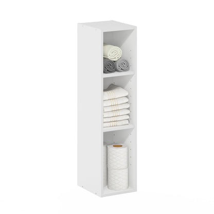 Furinno LUDER Book Shelf, 6-Tier Tall Modern Bookshelf, Bookcase with Open Shelves, 9.3 x 12 x 71, for Living Room, Bedroom, Home Office, White