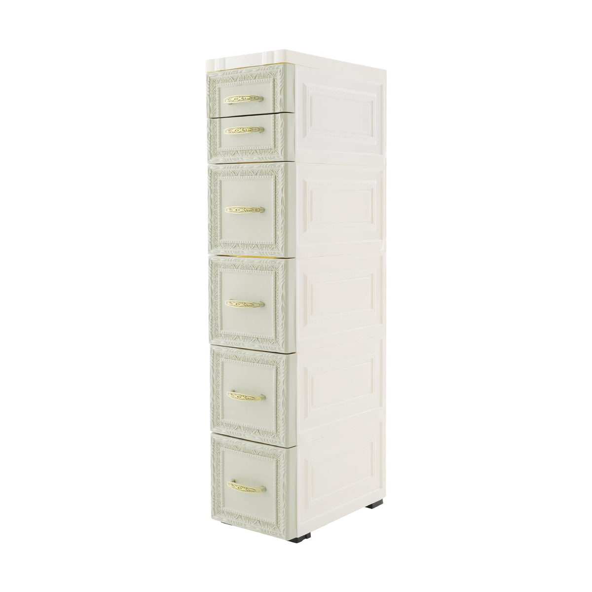 Slim Storage Cabinet, Rolling Drawer Unit, Narrow Organizer (White)