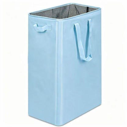 efluky Slim Laundry Basket, Narrow Laundry Hamper with Handles, Collapsible Dirty Clothes Hamper, Tall Laundry Bin for Laundry Room, Dorm and Bedroom, 12.7 Gallons(48L) Beige