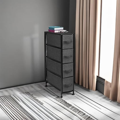 Sorbus 4-Drawer Narrow Dresser for Bedroom (Black/Charcoal)