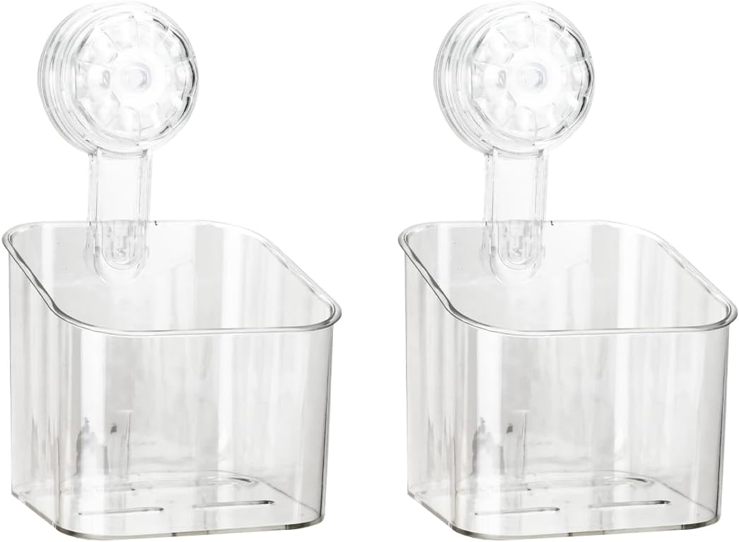 2 Pcs Shower Caddy, Clear Suction Cup Shower Shelves for Bathroom, Kitchen