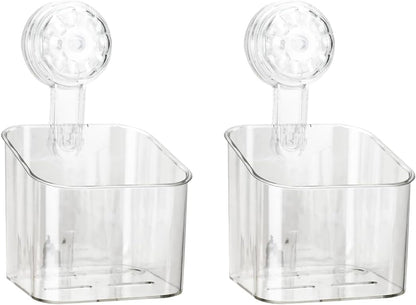 2 Pcs Shower Caddy, Clear Suction Cup Shower Shelves for Bathroom, Kitchen