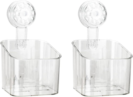 2 Pcs Shower Caddy, Clear Suction Cup Shower Shelves for Bathroom, Kitchen