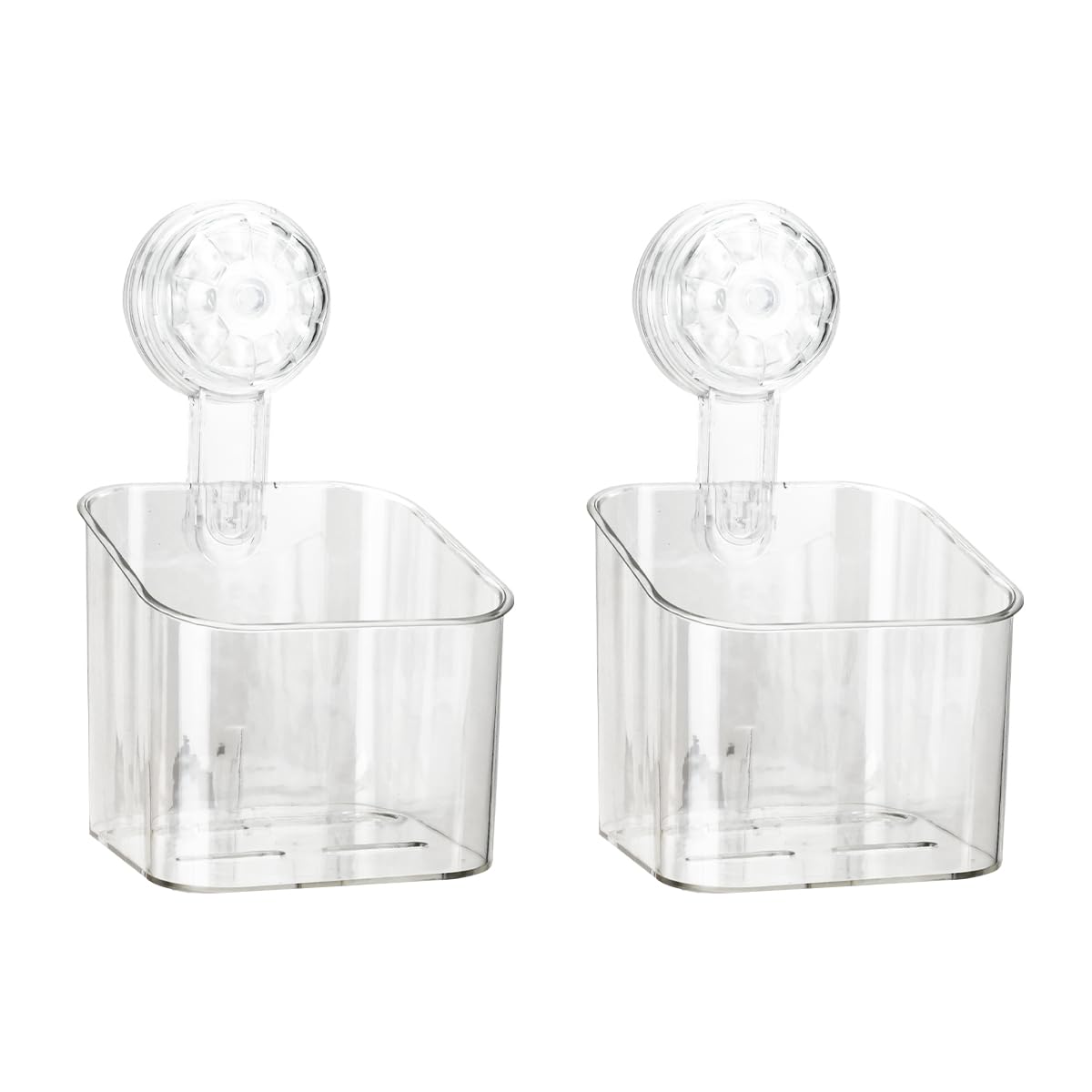 2 Pcs Shower Caddy, Clear Suction Cup Shower Shelves for Bathroom, Kitchen