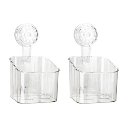 2 Pcs Shower Caddy, Clear Suction Cup Shower Shelves for Bathroom, Kitchen