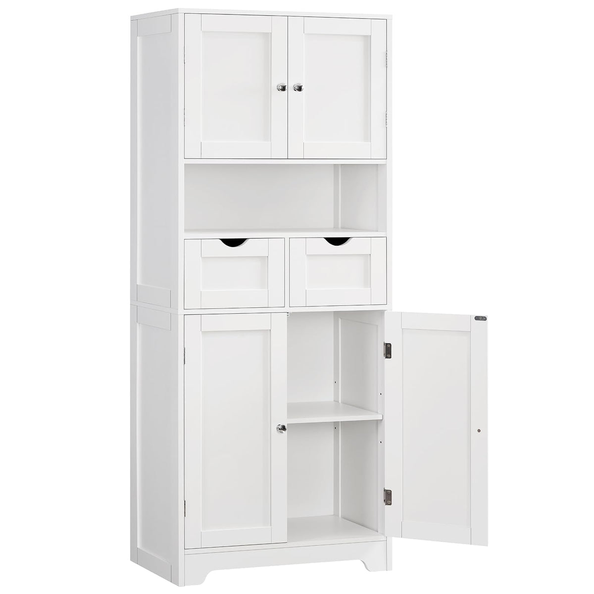 Iwell 66.9" Tall Bathroom Storage Cabinet with 2 Doors & 1 Drawer
