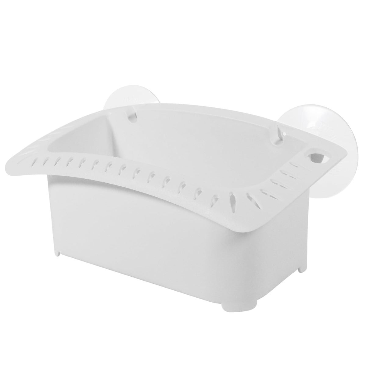 Five Oceans Boat Caddy Organizer with Suction Cup Mount, White ABS Plastic, Marine Storage for Pontoon, Fishing Boat, Kayak - FO4898