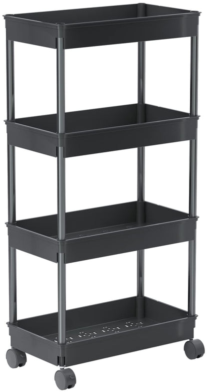Sooyee 4 Tier Slim Storage Cart, Black