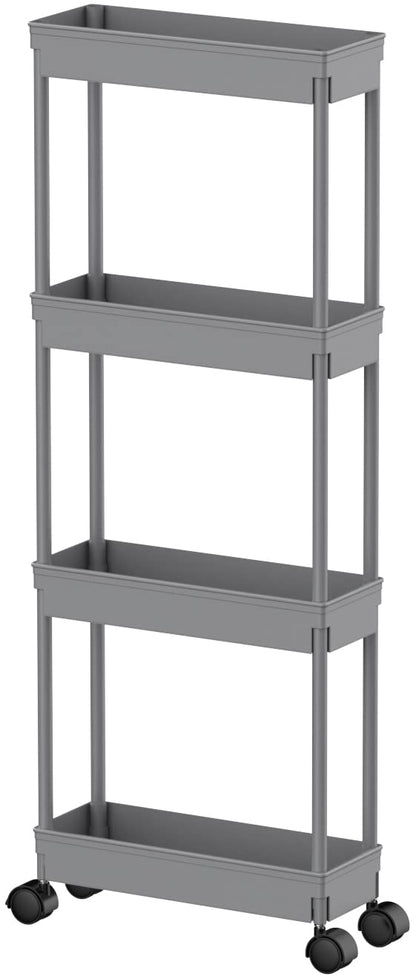 Sooyee 4 Tier Slim Storage Cart, Black