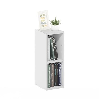Furinno LUDER Book Shelf, 6-Tier Tall Modern Bookshelf, Bookcase with Open Shelves, 9.3 x 12 x 71, for Living Room, Bedroom, Home Office, White