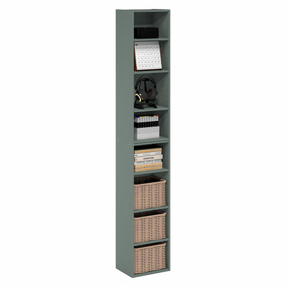 Furinno LUDER Book Shelf, 6-Tier Tall Modern Bookshelf, Bookcase with Open Shelves, 9.3 x 12 x 71, for Living Room, Bedroom, Home Office, White