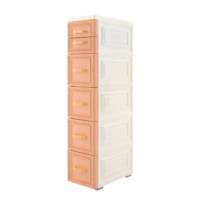 Slim Storage Cabinet, Rolling Drawer Unit, Narrow Organizer (White)