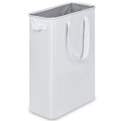efluky Slim Laundry Basket, Narrow Laundry Hamper with Handles, Collapsible Dirty Clothes Hamper, Tall Laundry Bin for Laundry Room, Dorm and Bedroom, 12.7 Gallons(48L) Beige