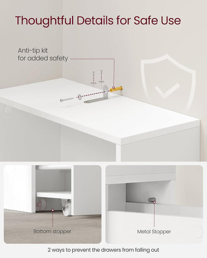 VASAGLE Slim Bathroom Storage Cabinet, Narrow Freestanding, with Drawers