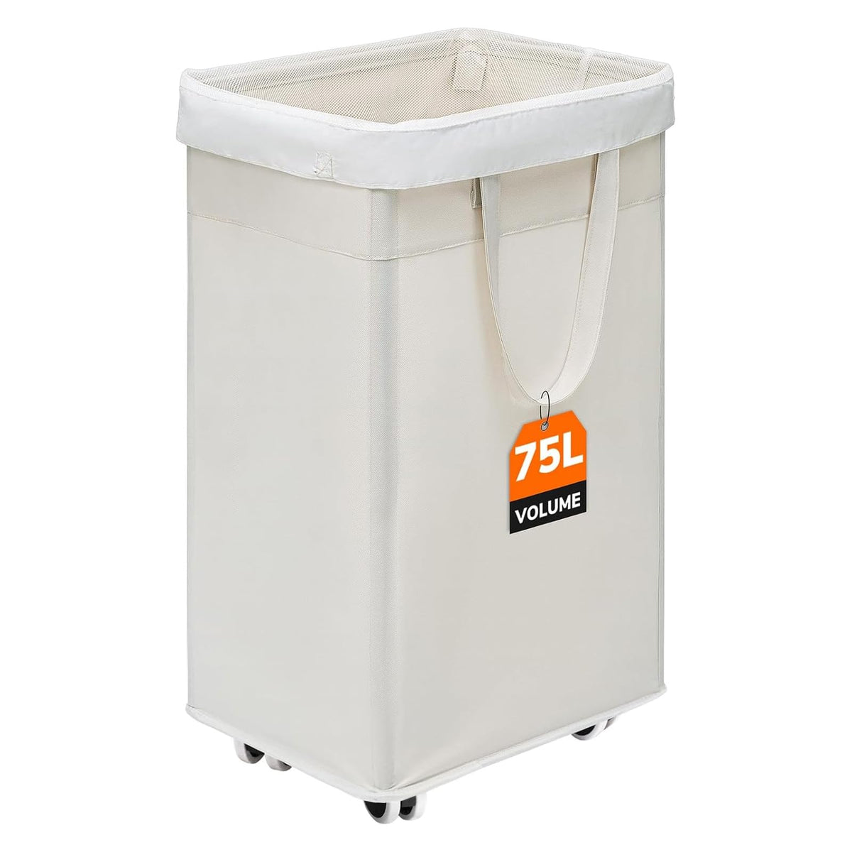 CHICVITA 75L Rolling Laundry Basket with Wheels Removable Wash Bag, Pink