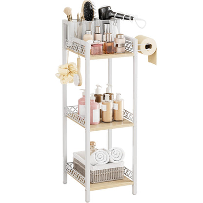 Slim Bathroom Storage Shelf Unit, Makeup Organizer for Small Spaces
