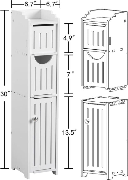 AOJEZOR Small Bathroom Storage Cabinet: No Drill for Narrow Space Renters