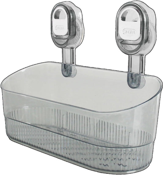 Suction Shower Caddy No Drill, Heavy Duty Bathroom Wall Shelf with Drain