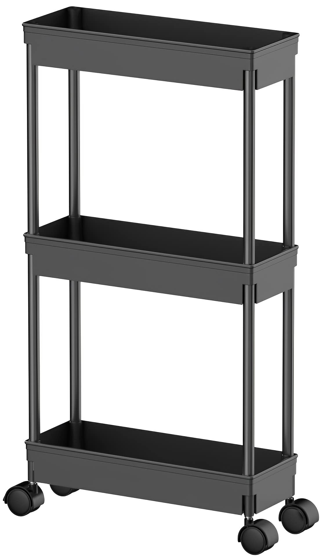 Sooyee 4 Tier Slim Storage Cart, Black