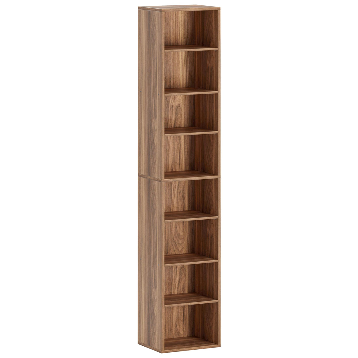 IRONCK Tall Narrow Bookshelf 8 Tiers, Compact Corner Bookcase, Floor Standing Display Storage Shelves 71 in Tall, Easy to Match for Living Room, Office, Study, Bedroom