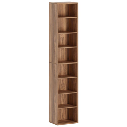 IRONCK Tall Narrow Bookshelf 8 Tiers, Compact Corner Bookcase, Floor Standing Display Storage Shelves 71 in Tall, Easy to Match for Living Room, Office, Study, Bedroom