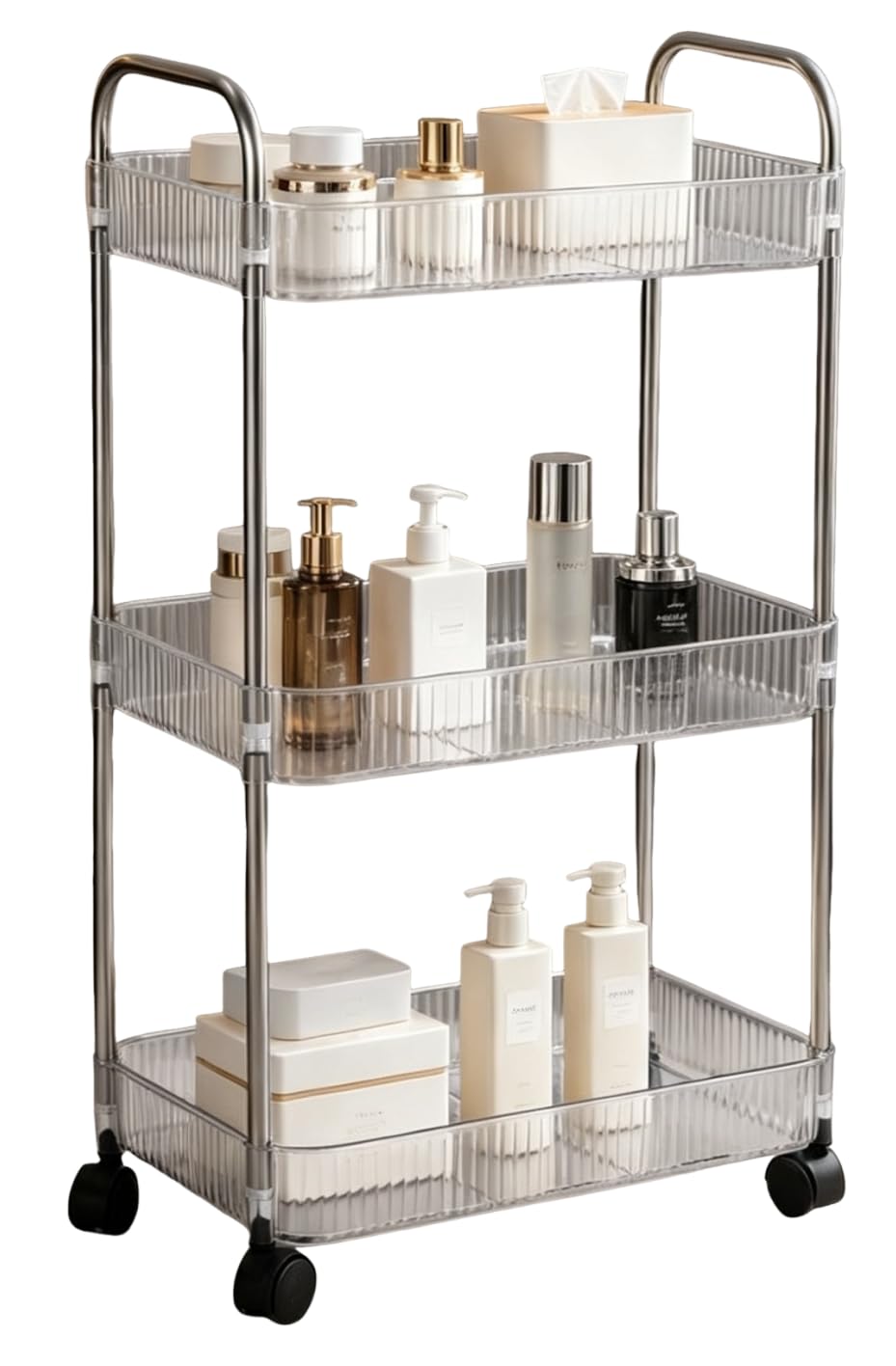 Sooyee 4 Tier Slim Storage Cart, Black