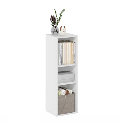 Furinno LUDER Book Shelf, 6-Tier Tall Modern Bookshelf, Bookcase with Open Shelves, 9.3 x 12 x 71, for Living Room, Bedroom, Home Office, White