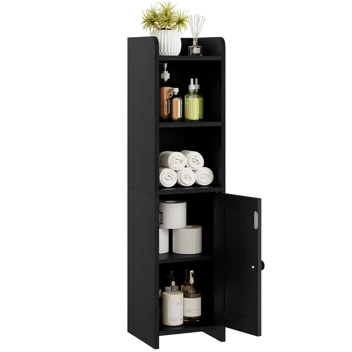 Lomojo Small Bathroom Storage Cabinet Corner, 7.87"Dx7.87"W x31.5"H (White)