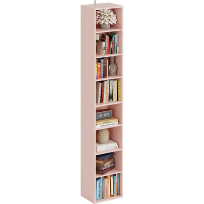 IRONCK Tall Narrow Bookshelf 8 Tiers, Compact Corner Bookcase, Floor Standing Display Storage Shelves 71 in Tall, Easy to Match for Living Room, Office, Study, Bedroom