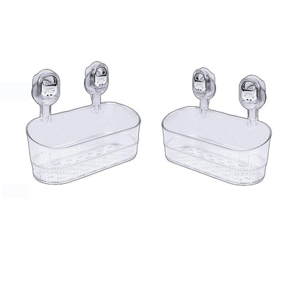 Suction Shower Caddy No Drill, Heavy Duty Bathroom Wall Shelf with Drain