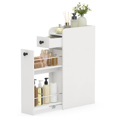 LOKO Slim Bathroom Storage Cabinet, 7" Narrow Storage Unit (White)