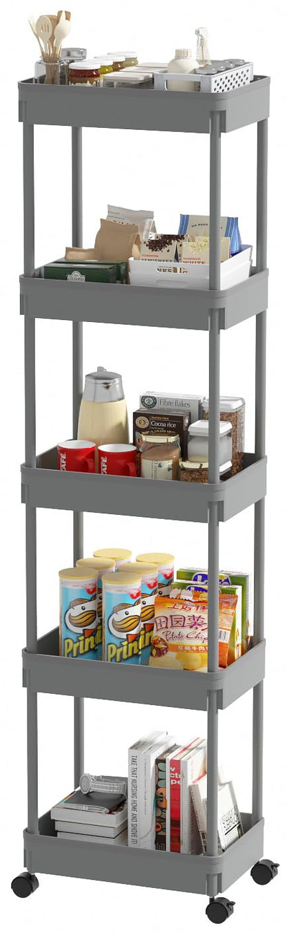 Sooyee 4 Tier Slim Storage Cart, Black