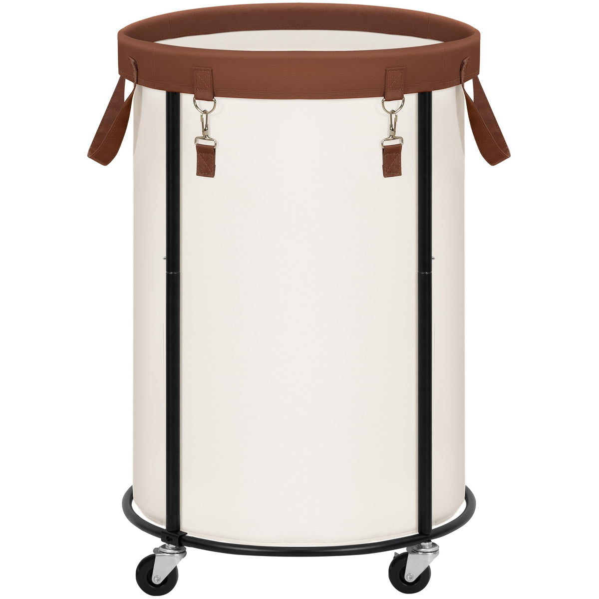 STORAGE MANIAC Rolling Laundry Hamper with Wheels 110L Laundry Basket, Round Laundry Cart with Metal Frame and Removable Bag, Clothes Hamper for Bedroom, Bathroom, Dorm Room, Laundry Room, Black
