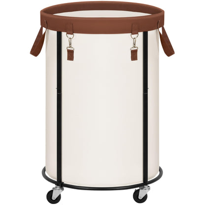 STORAGE MANIAC Rolling Laundry Hamper with Wheels 110L Laundry Basket, Round Laundry Cart with Metal Frame and Removable Bag, Clothes Hamper for Bedroom, Bathroom, Dorm Room, Laundry Room, Black