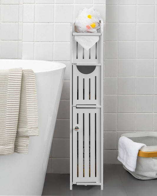 AOJEZOR Small Bathroom Storage Cabinet: No Drill for Narrow Space Renters