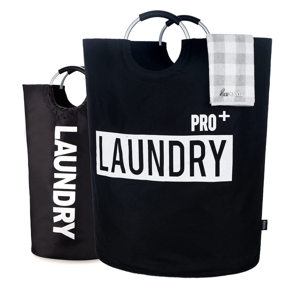 Caroeas Tall Laundry Basket 90L, Large Hamper, Freestanding Laundry Bag